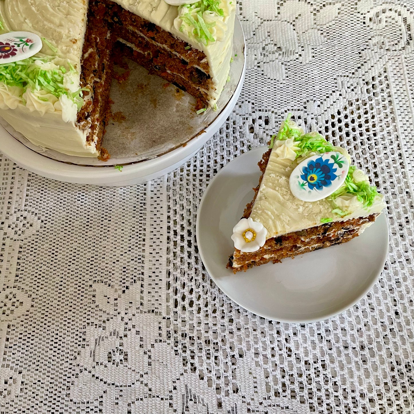Easter Carrot Cake with Maple Cream Cheese Frosting